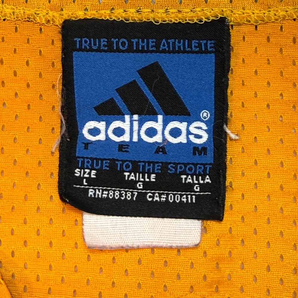 Adidas Team Mesh Baseball Jersey Orange Blue Piping Button Up Large RN88387
